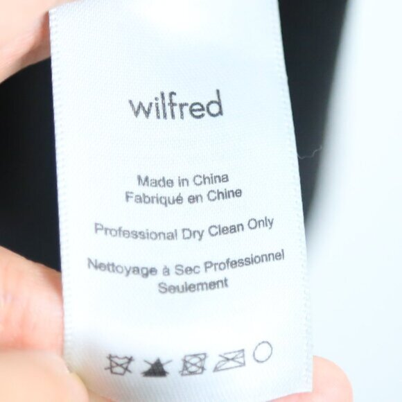 Aritzia Wilfred Montbrun Suede Mini Deep V-neck A-line Black Dress Size 10 - Picture 6 of 7